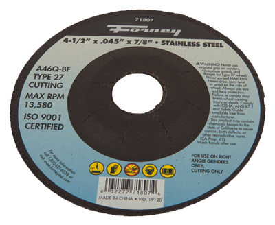 4.5x.045 27 Cut Wheel