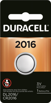 Duracell Lithium Keyless Entry Battery, #2016, 3-Volt