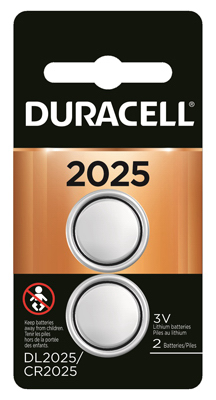Duracell Lithium Keyless Entry Battery, #2025, 3-Volt, 2/Pack