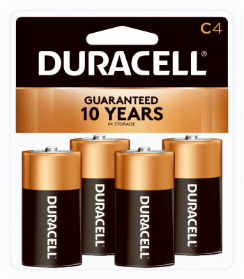Duracell Alkaline Batteries, C, 4/Pack