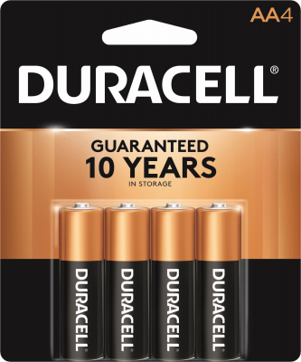 Duracell 4-Pack AA Alkaline Batteries