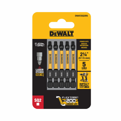 2" #2SQ Imp Bit, 5/Pack