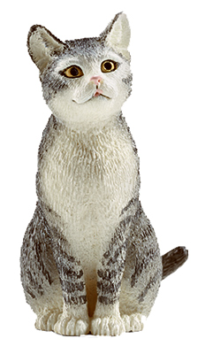 GRY/WHT Sitting Cat