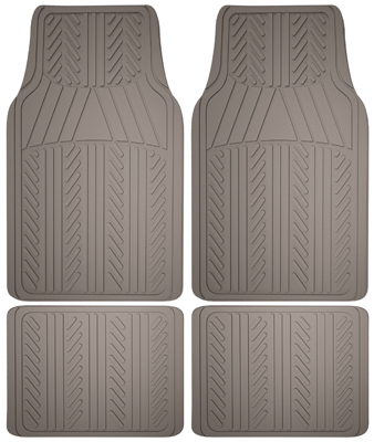 4PC GRY Rubb FLR Mat