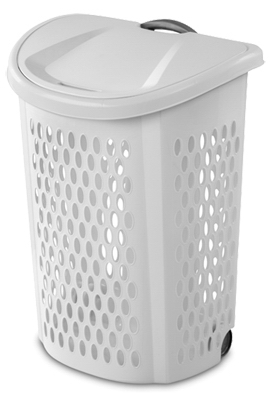 28.38" WHT WHL Hamper