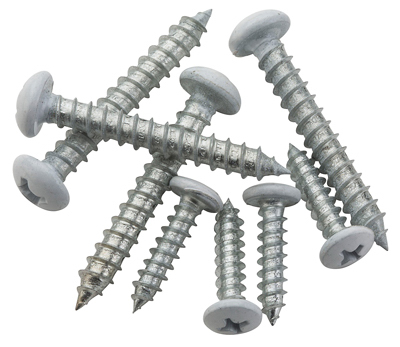 4PK 1.5" WHT MNT Screw