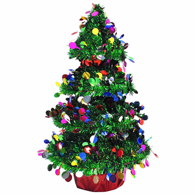 14" 3D Tree/Tinsel