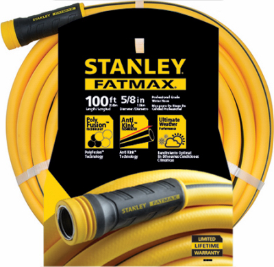 Fatmax Premium 5/8"x100' Self-Straightening Garden Hose - Heavy-Duty, 500 PSI, Safe for Drinking Water