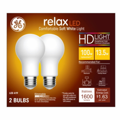 GE 2PK 17W SW A19 Bulb