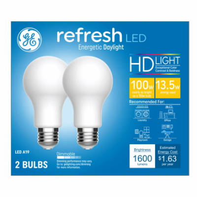 GE 2PK 15W Day A19 Bulb