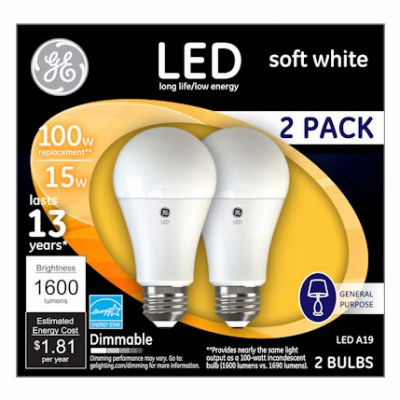 GE LED 15W A19 SW Bulb