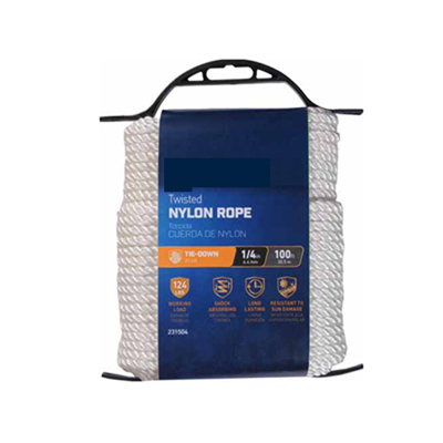 1/4x100 WHT Nyl Rope