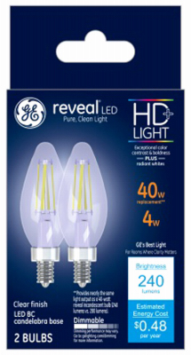 GE 2PK 3.2W BC Rev Bulb