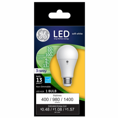 GE30/70/100W SW A19Bulb