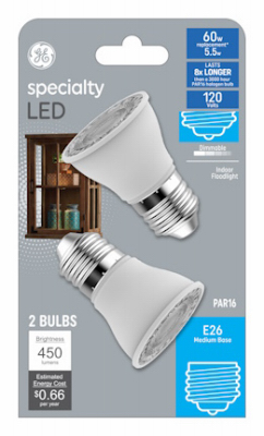 GE 2PK 5W WHTPar16 Bulb