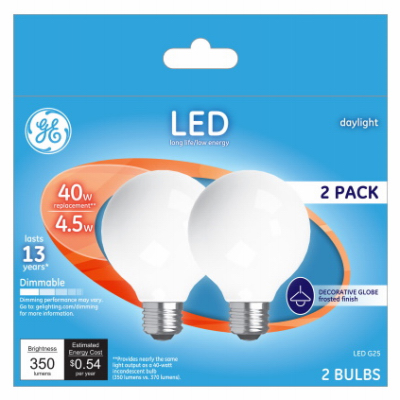 GE2PK 4.5W Day G25 Bulb