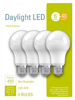 4PK 6W Day A19 Bulb