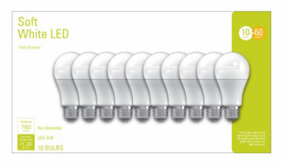 10PK 10W SW A19 Bulb