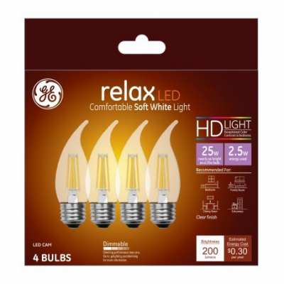 GE 4PK 2.5W SW Rel Bulb