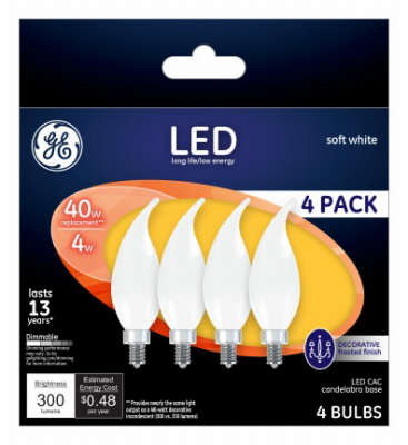 GE 4PK 4W Fros Bulb