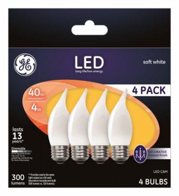 GE 4PK 3.5W Fros Bulb