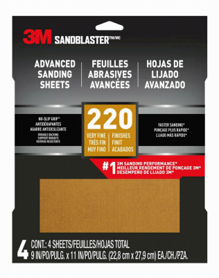 4PK 9x11 220G Sandpaper