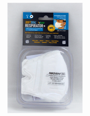 3PK MED N95 Valved Mask
