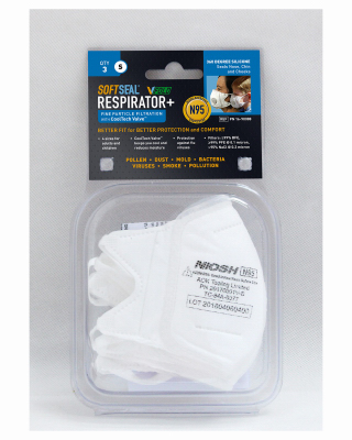 3PK SM N95 Valved Mask