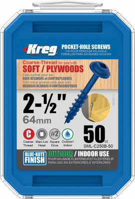 50PK 2.5"BLU Pock Screw