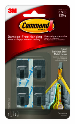 4PK SM SS Hooks/Strips