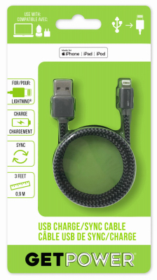 3 WHT Braid Light Cable