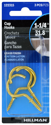 3PK 1-1/4" BRS C Hooks