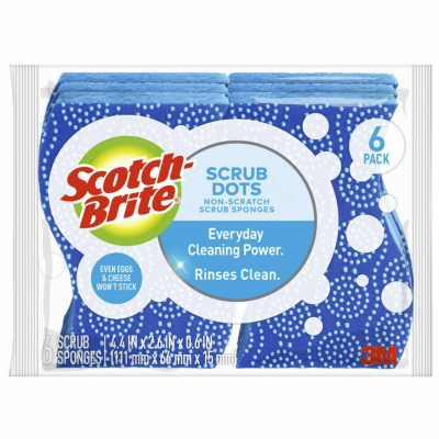 6PK Scrub Dots Sponge