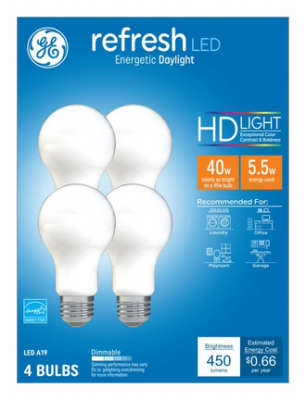 GE 4PK 6W Day A19 Bulb
