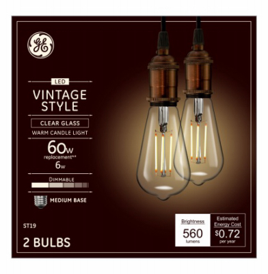 GE 2PK 6W WW ST19 Bulb