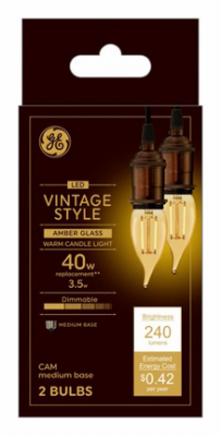 GE 2PK 4W WW Cand Bulb