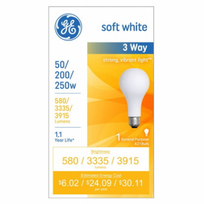 GE 50/250W SW 3WY Bulb