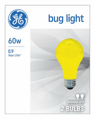 GE 2PK 60W YEL Bug Bulb
