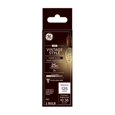 GE3W CLR Cand Vint Bulb