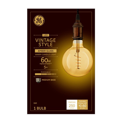GE 5W WW G40 Vint Bulb