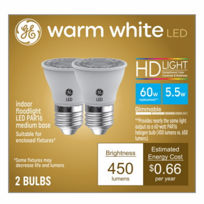 GE 2PK 6W WW Par16 Bulb