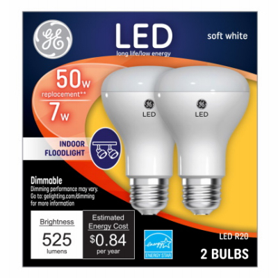 GE 2PK 7W SW R20 Bulb