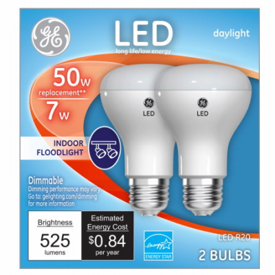 GE 2PK 7W Day R20 Bulb