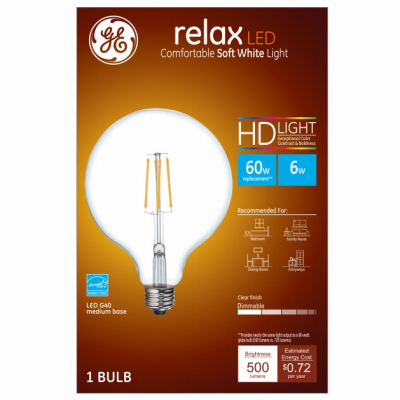GE 6W SW G40 Rel Bulb