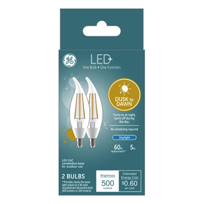 GE 2PK 5W DuskDawn Bulb