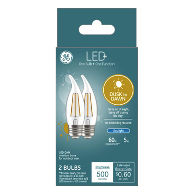GE 2PK 5W DuskDawn Bulb