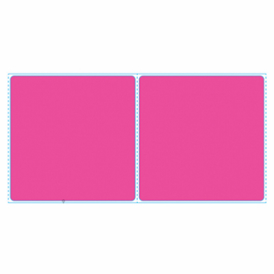 4x4 Pink Fanfold Label