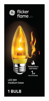 GE 1W FlameBulb Med LED