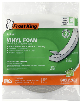 1/4x1/8 GRY Foam Tape
