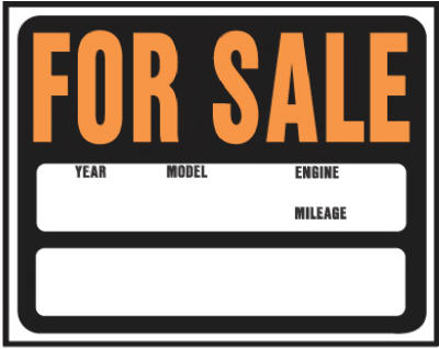 15x21Auto For Sale Sign